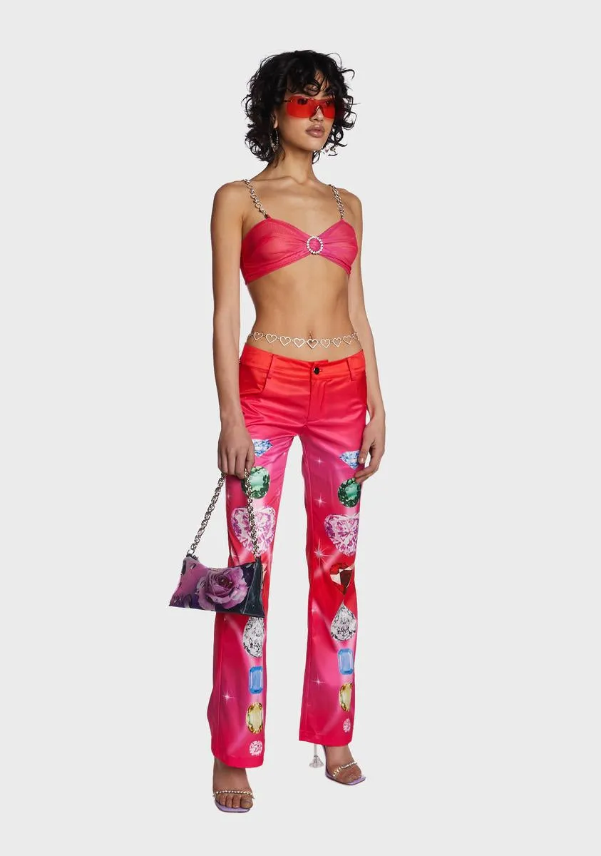 Diamond Print Pants
