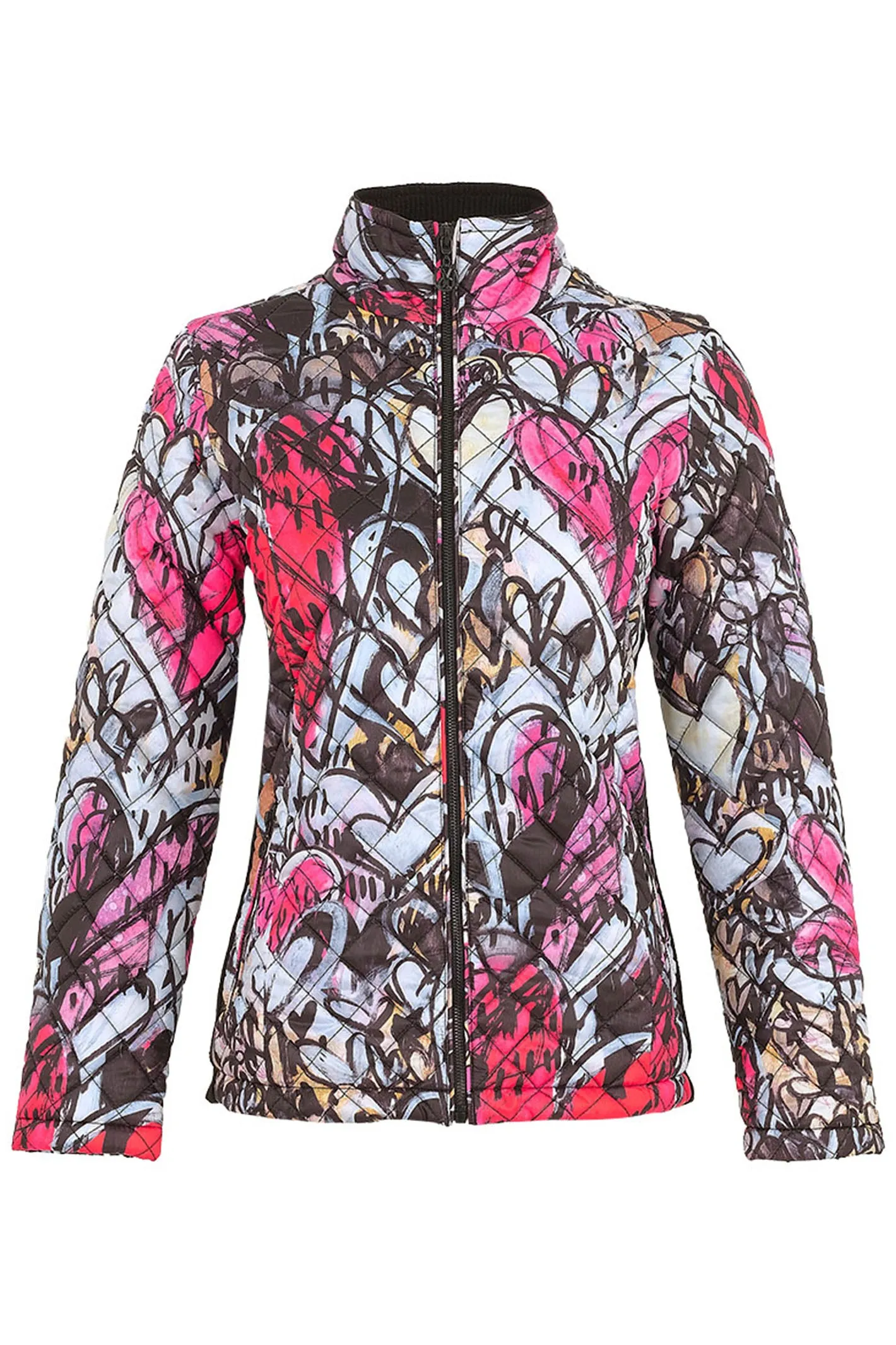 Dolcezza Jacket Quilted Lori Arbel Simply Art 01 Pink Heart Print 74835