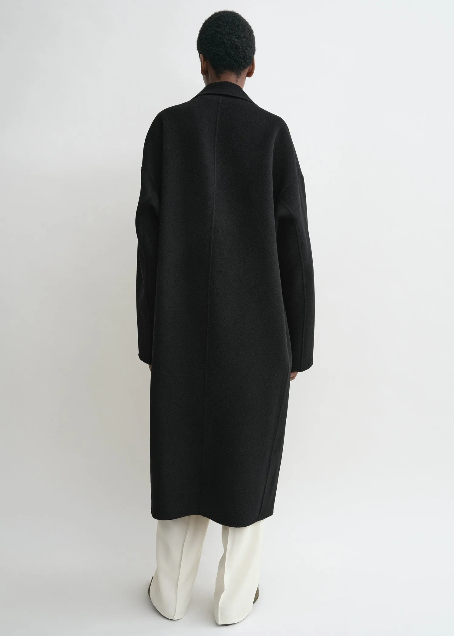 Doublé cocoon coat black