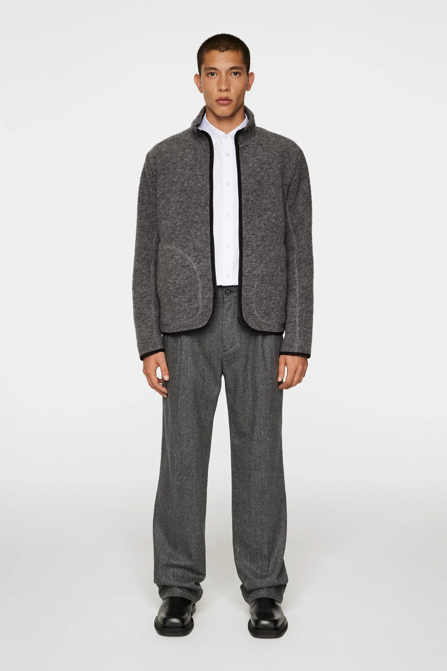 Dustin Wool Fleece Jacket / Light Grey Melange