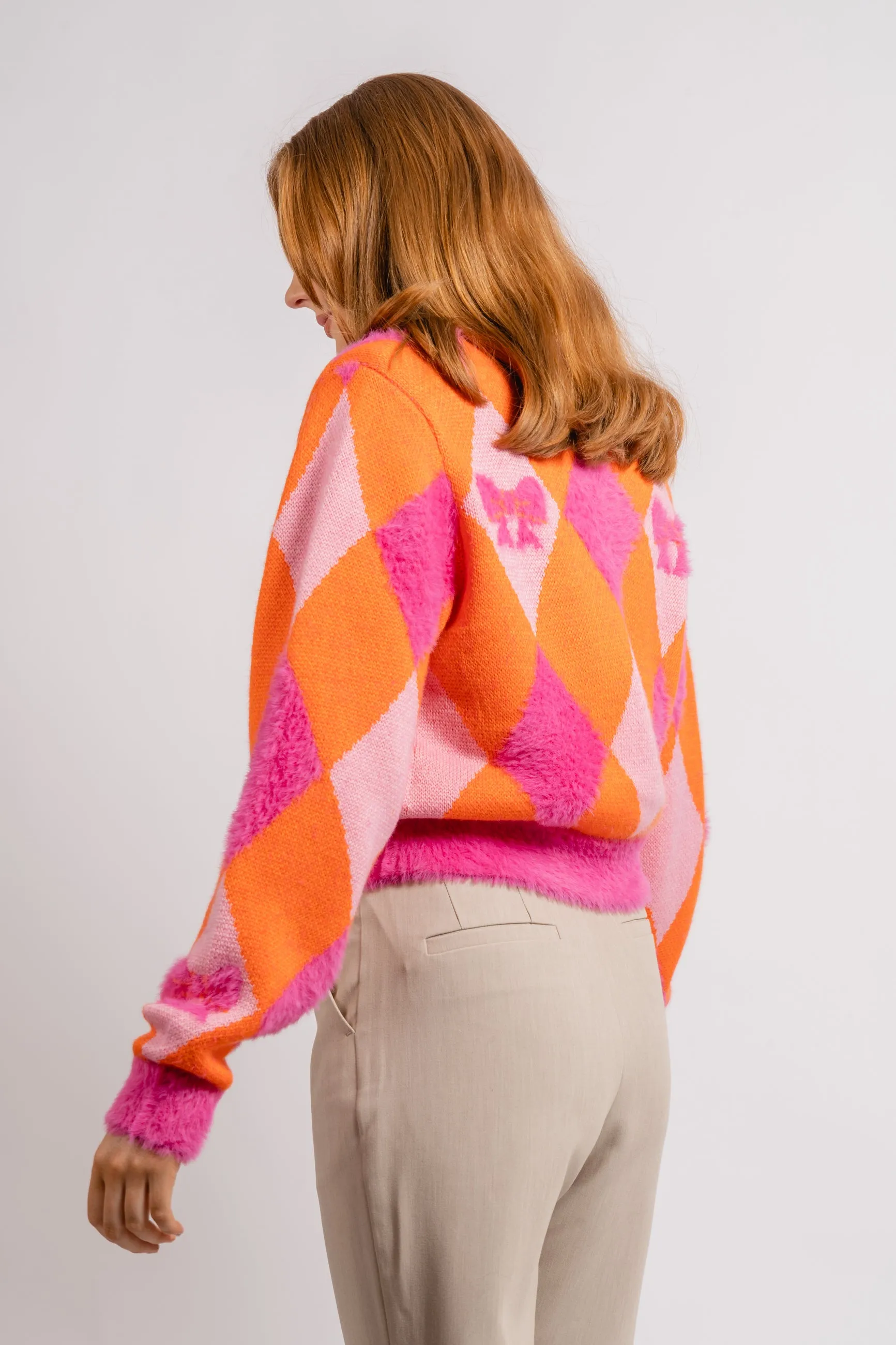 Emma Cardigan - Harlequin Orange