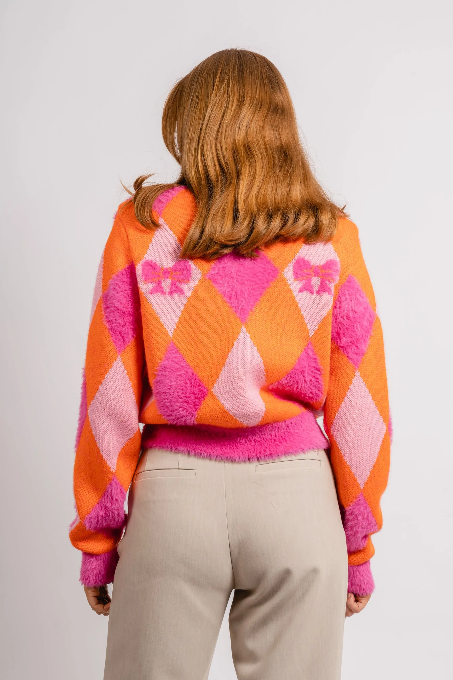 Emma Cardigan - Harlequin Orange