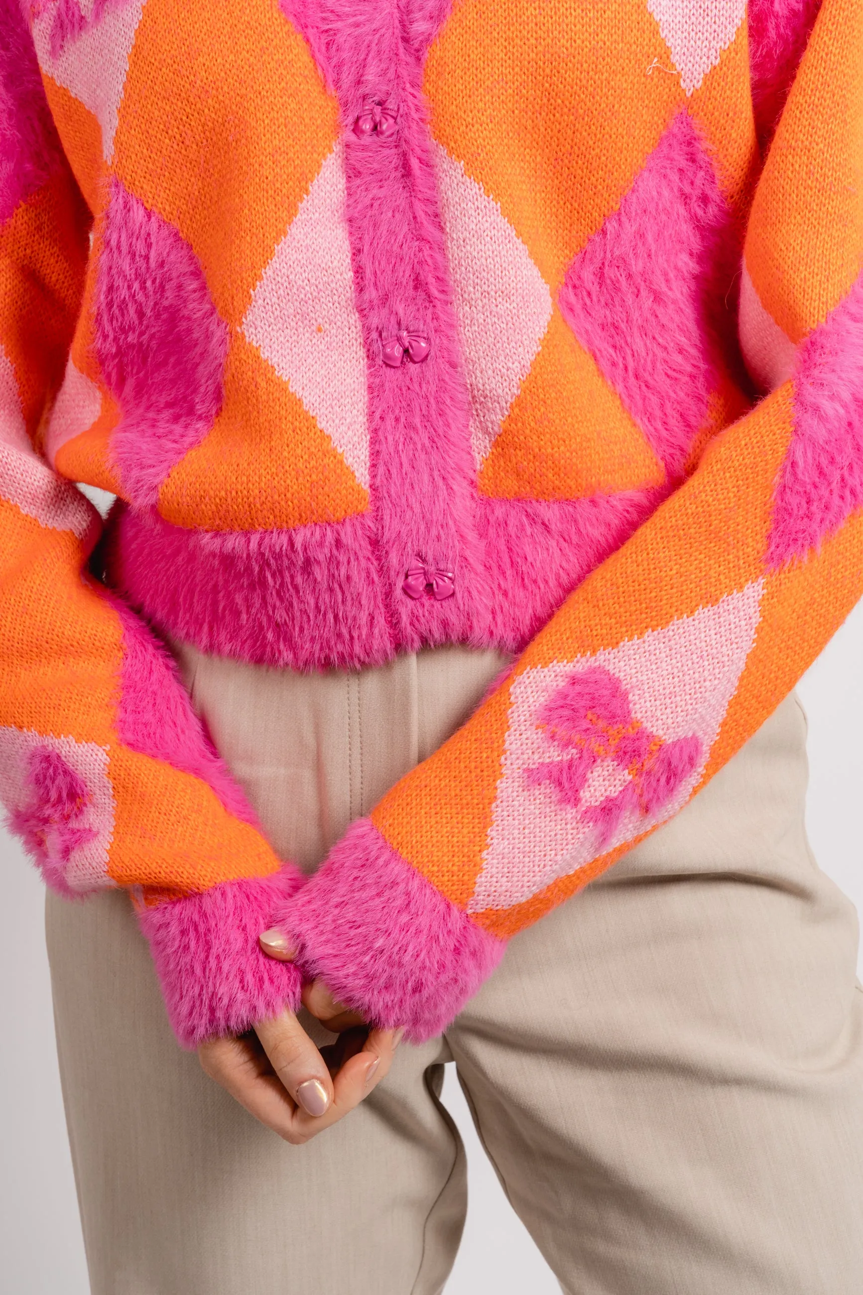 Emma Cardigan - Harlequin Orange