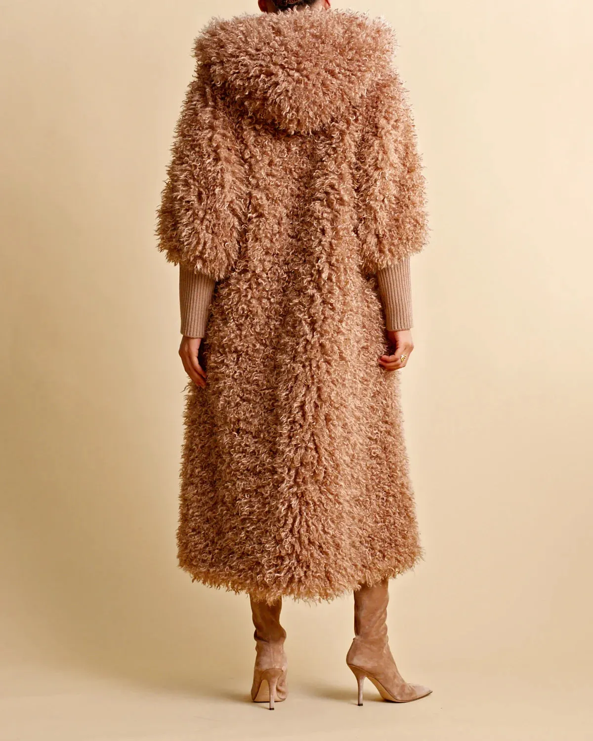 Faux Fur Coat - Camel