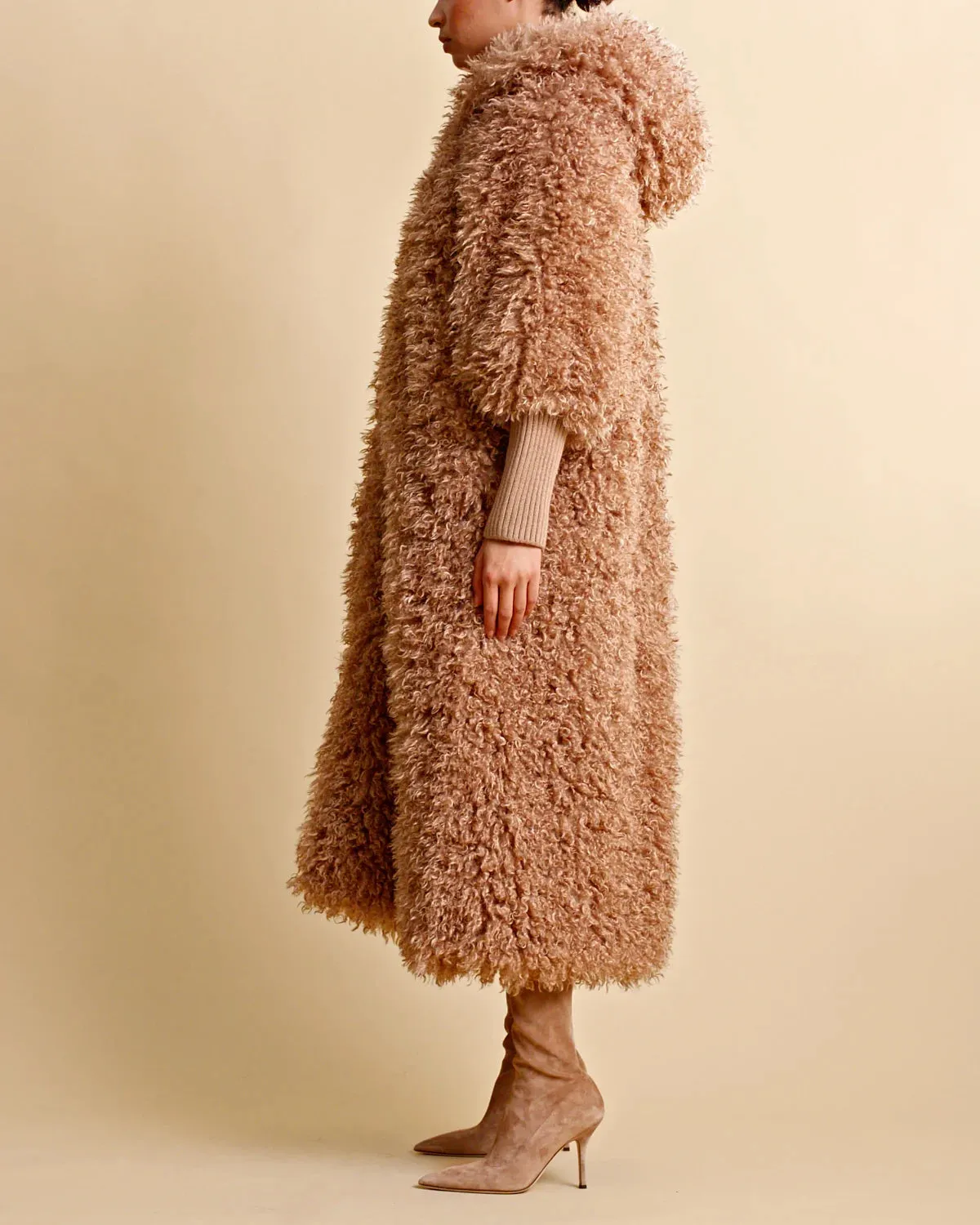 Faux Fur Coat - Camel