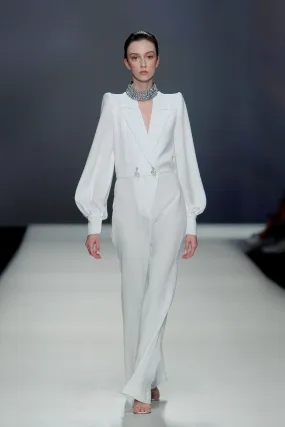 Flared Long-Sleeved Jumpsuit