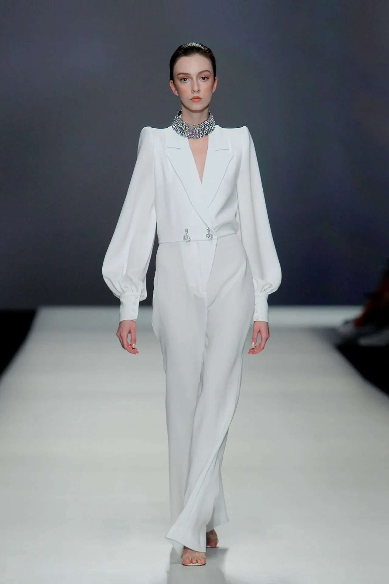 Flared Long-Sleeved Jumpsuit