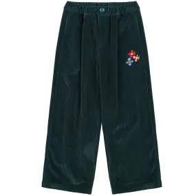 Flower Corduroy Pants in Green by Jelly Mallow - Last Ones In Stock - 4-7 Years