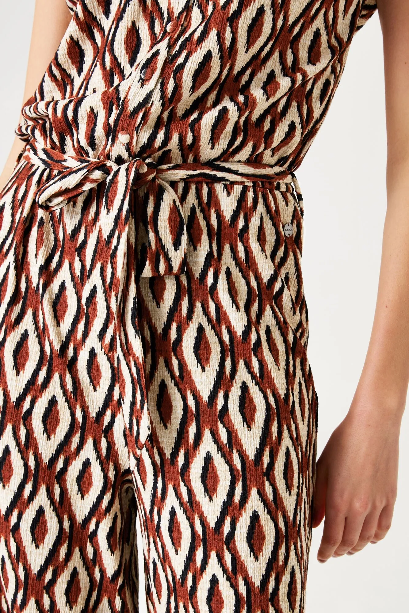 Garcia Jacquard Diamond Print Jumpsuit