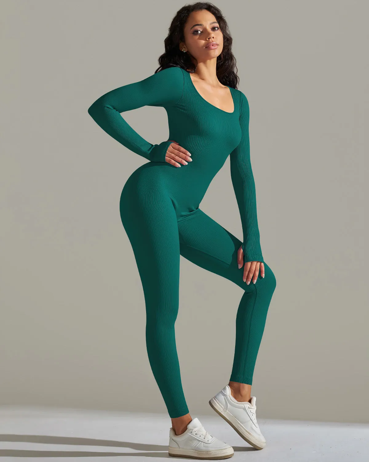 Gia Seamless Jumpsuit - Pine Green