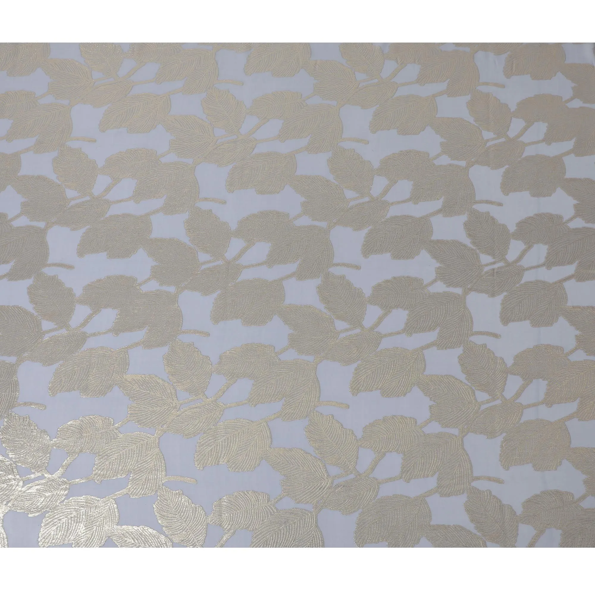 Gleaming Silver Leaf Silk Chiffon Fabric with Metallic Lurex, 110cm Wide – Exquisite for Dressmaking-D18382