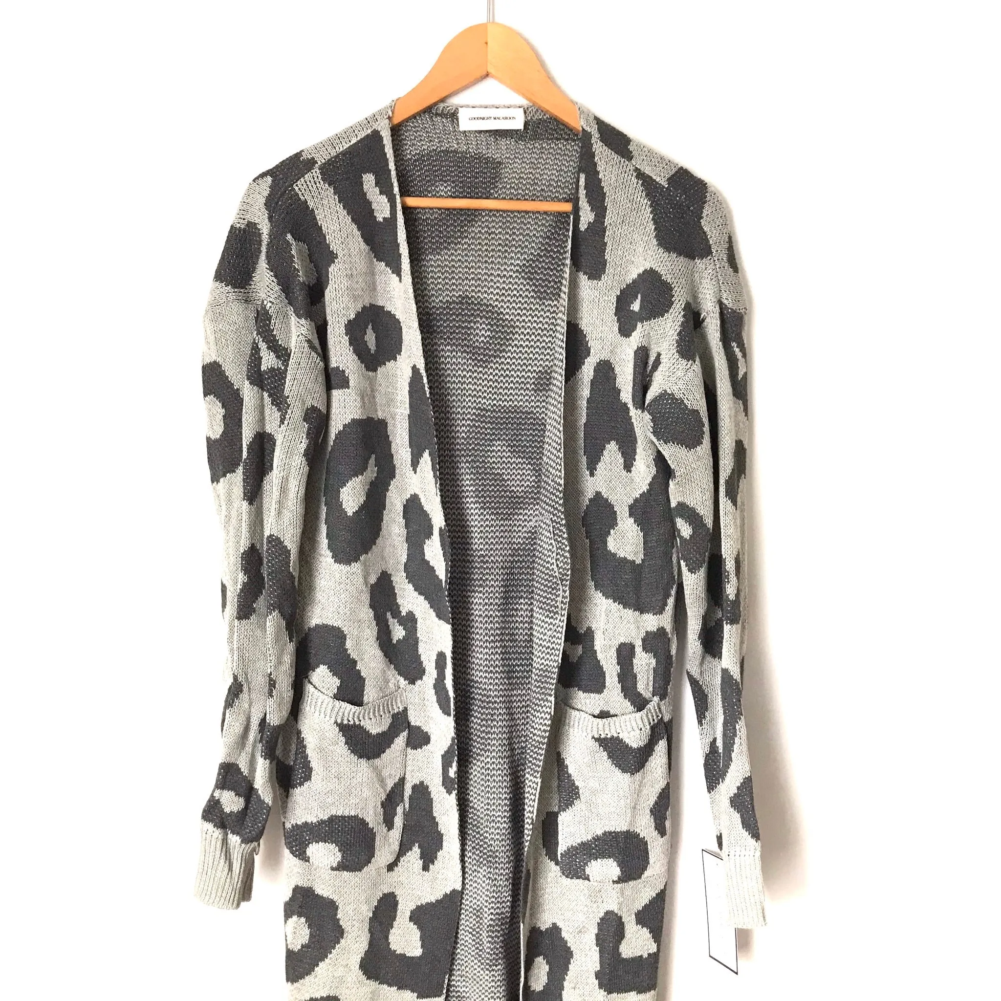 Goodnight Macaroon Grey Leopard Print Duster NWT- Size ~S/M