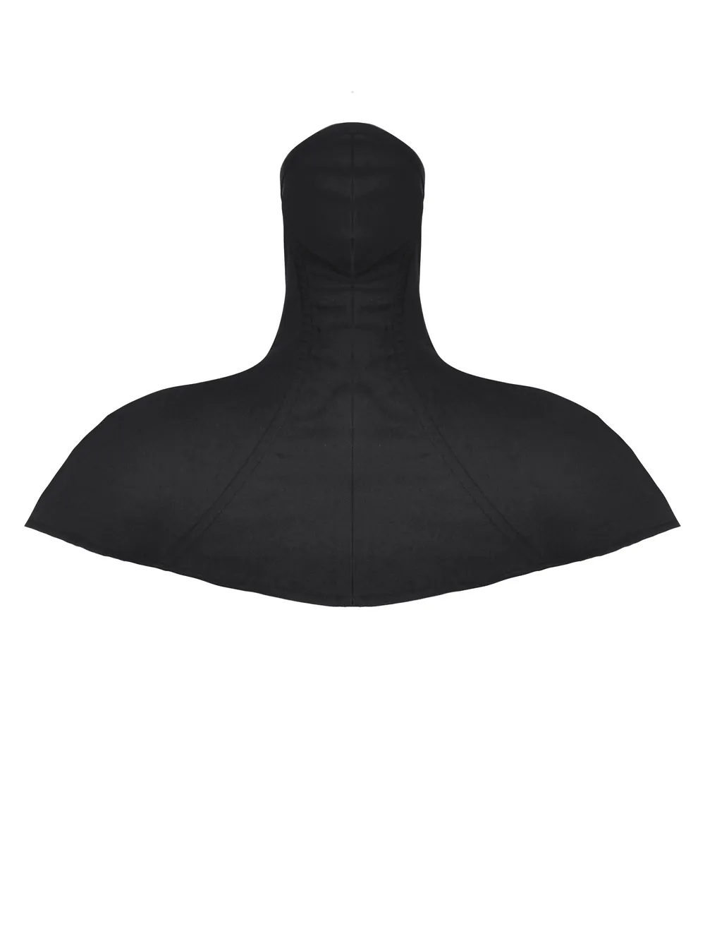 Gothic Black Masked Hooded Cape with Structured Design
