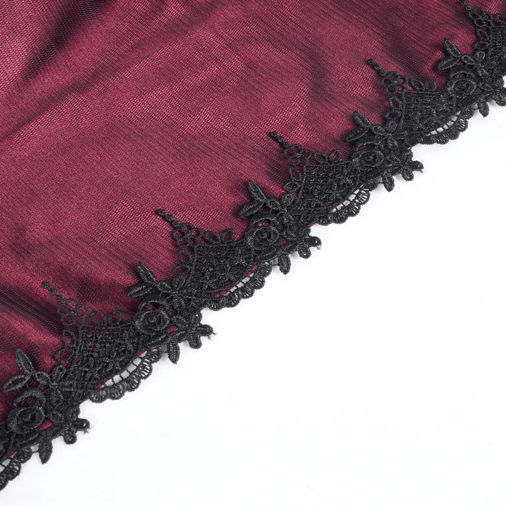 Gothic Hooded Cape with Lace and Satin Detailing