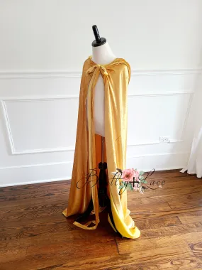 Gwendolyn Velvet Hooded Cape- Yellow Gold