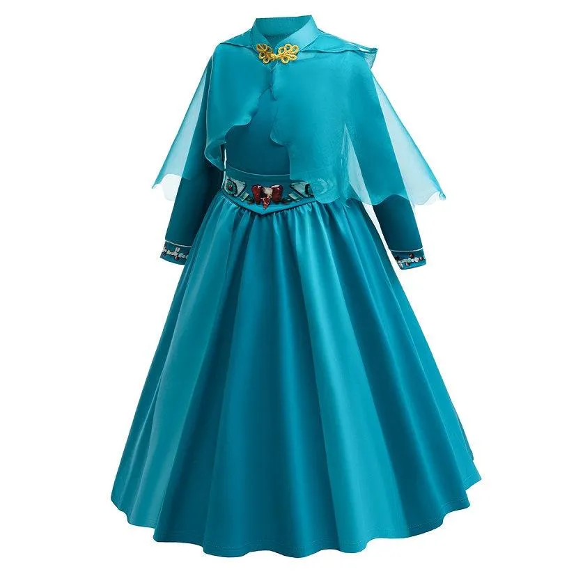 Halloween cosplay costume Luxurious Princess Set Perfect for Fairy Tale Role Play Girls Elegant Cape Long Sleeve Princess Dress Carnival birthday party stage costumes