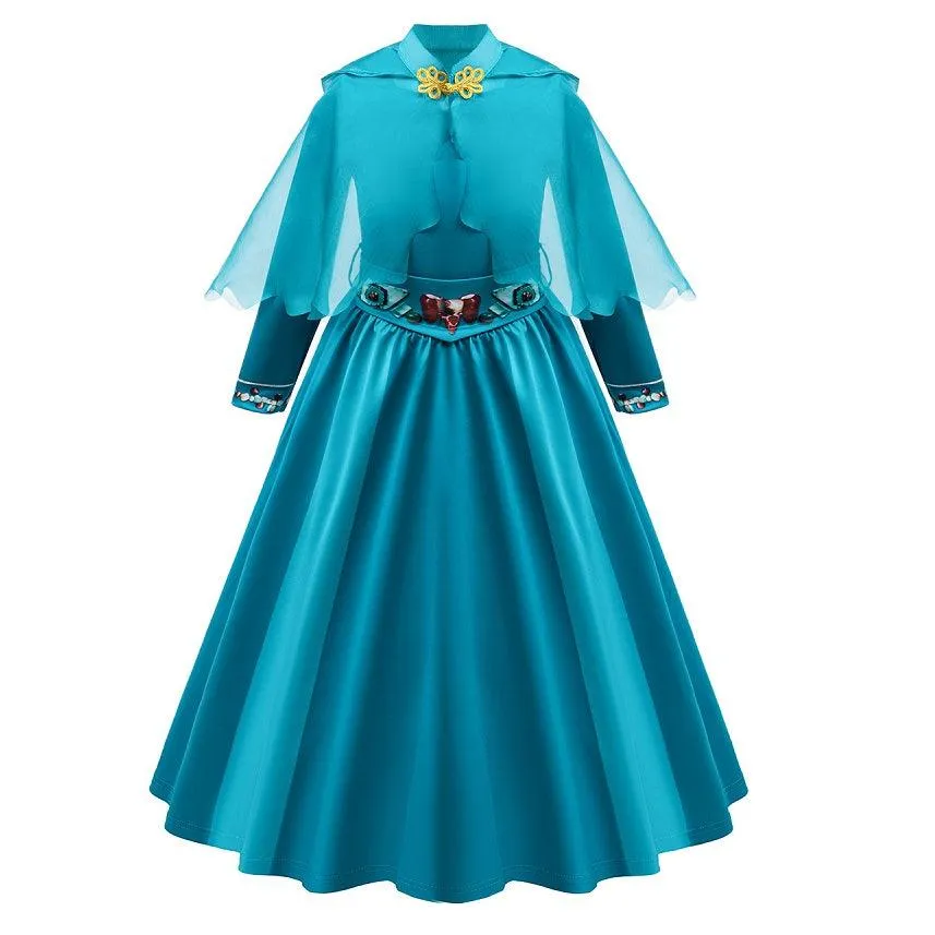 Halloween cosplay costume Luxurious Princess Set Perfect for Fairy Tale Role Play Girls Elegant Cape Long Sleeve Princess Dress Carnival birthday party stage costumes