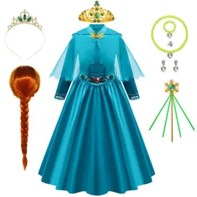 Halloween cosplay costume Luxurious Princess Set Perfect for Fairy Tale Role Play Girls Elegant Cape Long Sleeve Princess Dress Carnival birthday party stage costumes