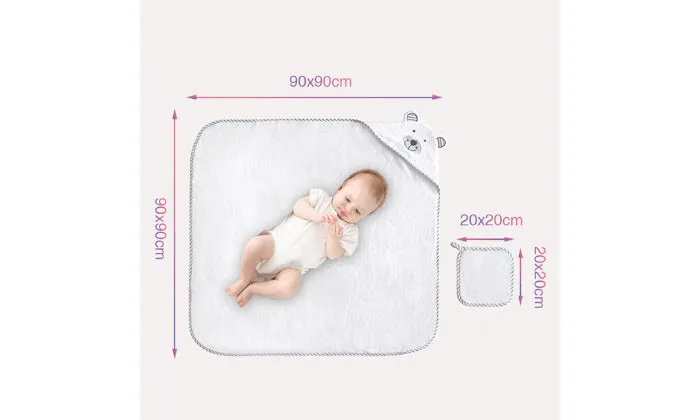 Hooded Bath Towel - Cute Soft Blanket with Washcloths