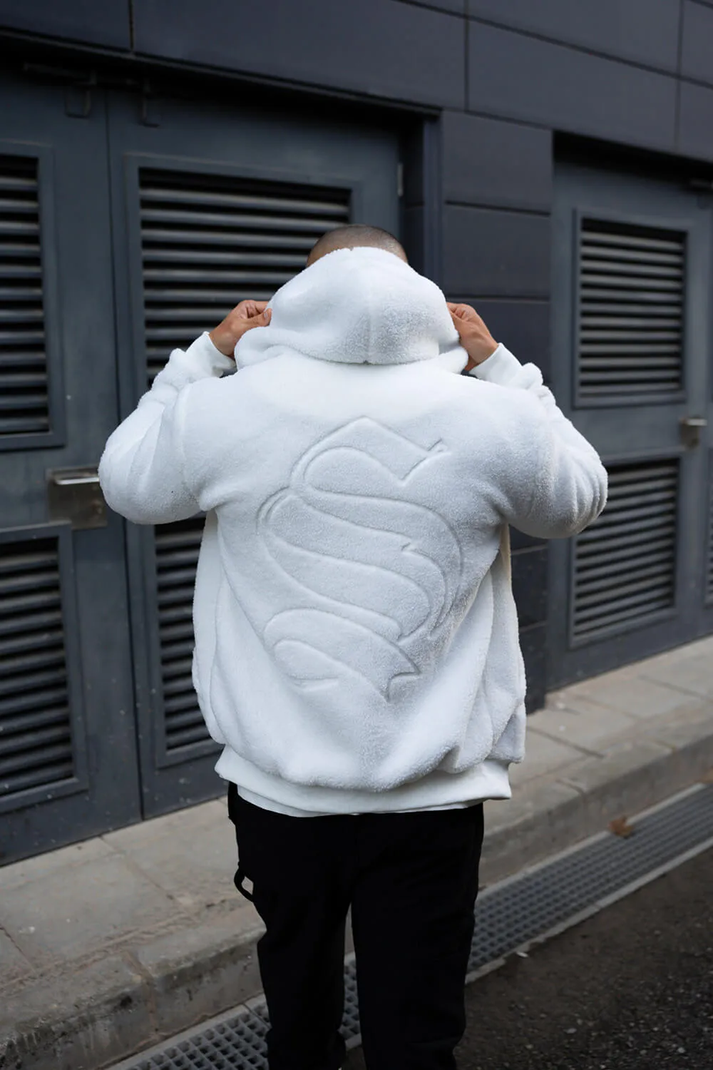 Ikon Borg Zip Hoodie - White