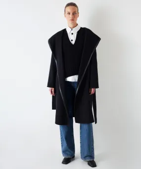 Ipekyol Hooded Cashmere Belted Coat Black