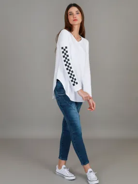 Izzy - Ana Check Print Long Sleeve T Shirt