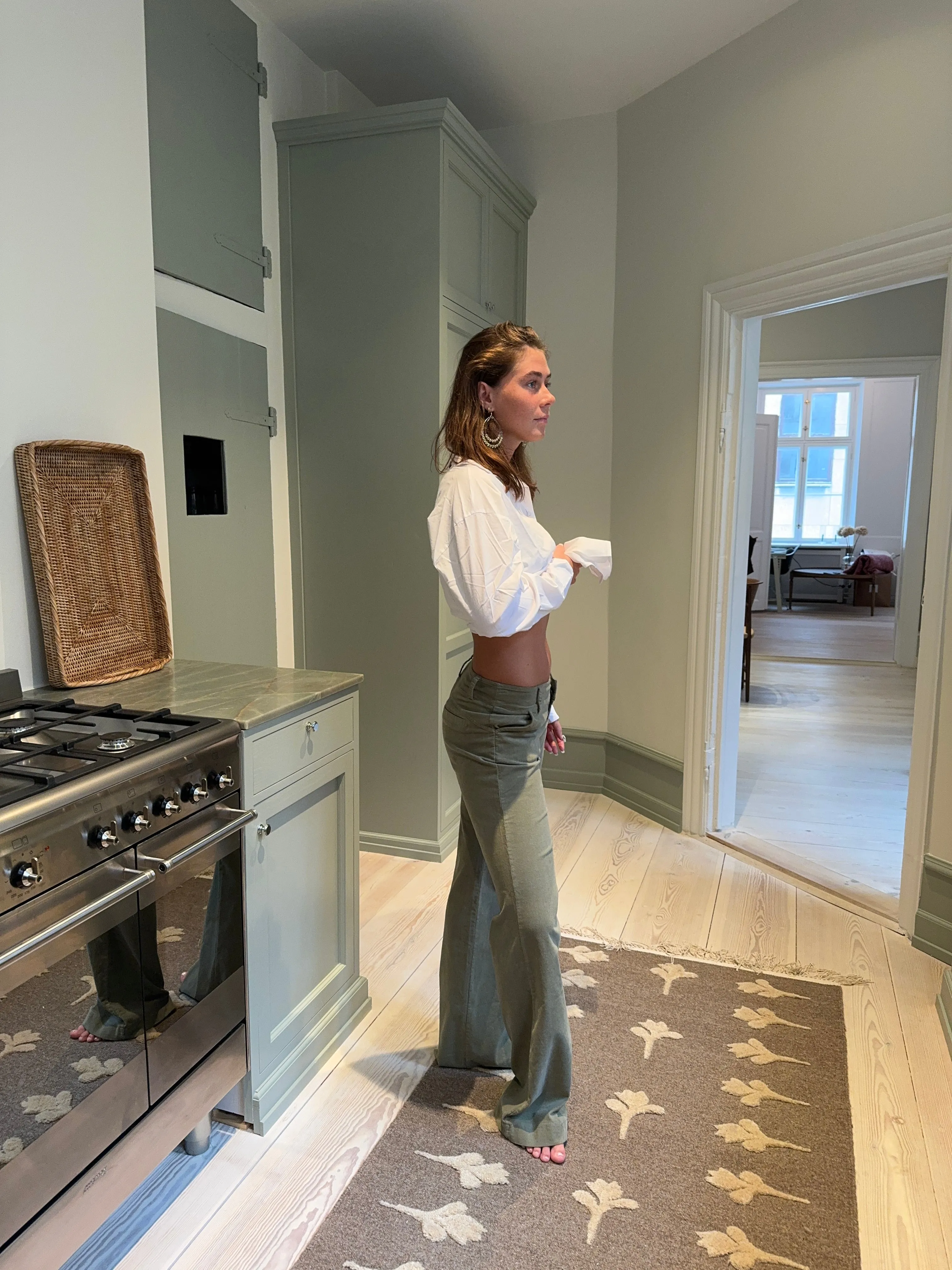 Karla corduroy pants - Khaki green