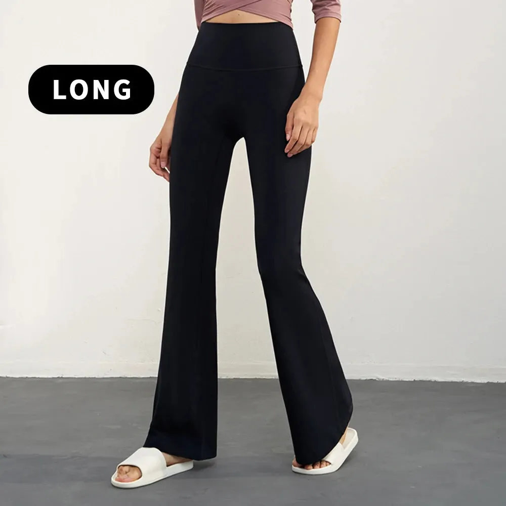 Lady Glams High Waist Yoga Flared Pants: Gym Tights &amp; Fitness Leggings