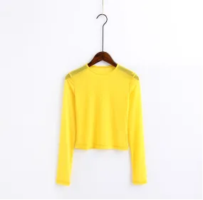 Long Sleeve Bright Colour Top