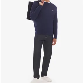 Men Tricolor Fox Patch Clean Sweatshirt - Navy