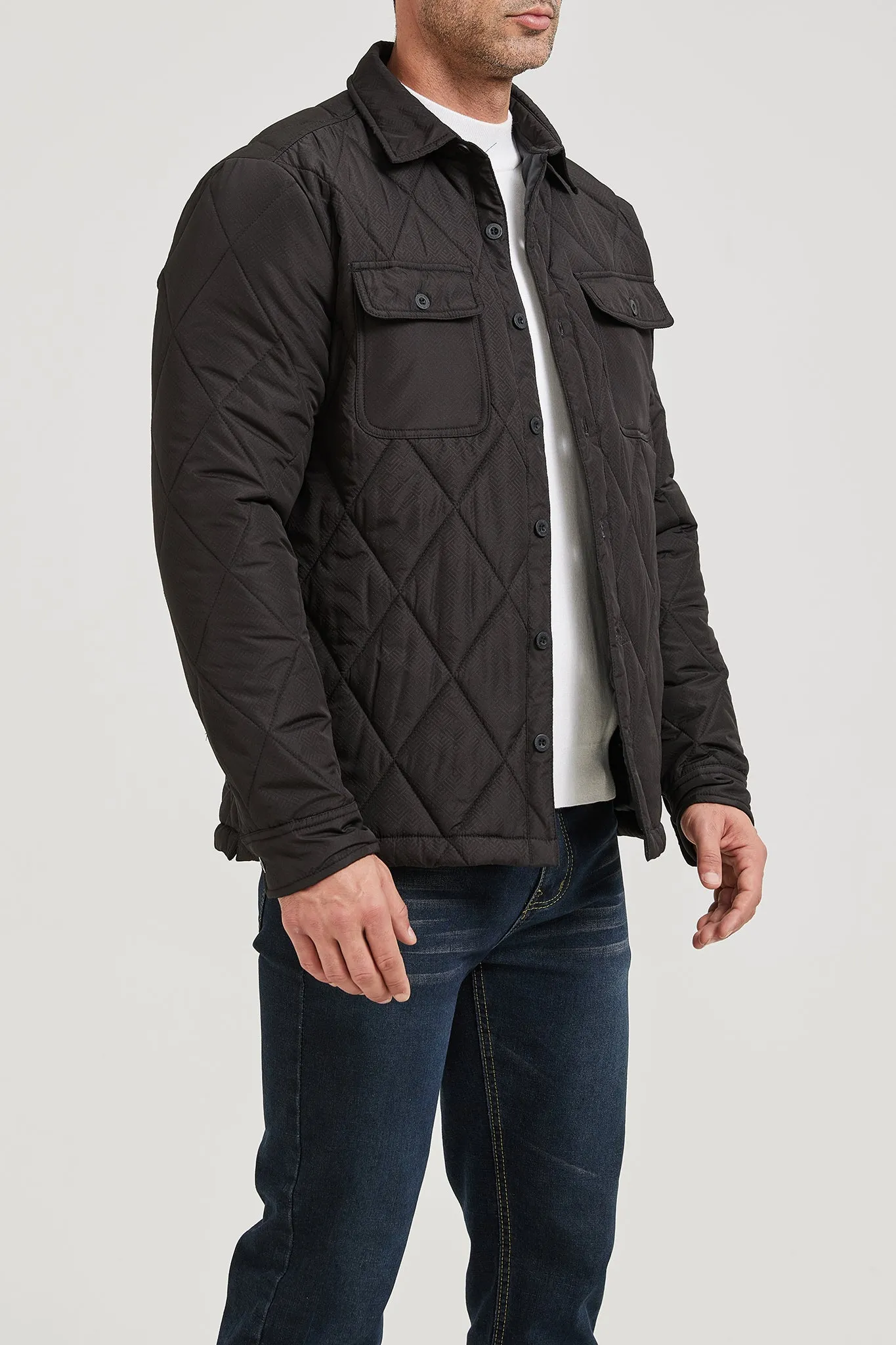 Men’s Quilted Flannel Shirt Jacket