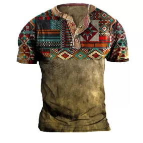 Men's Vintage Western Ethnic Pattern T Shirt