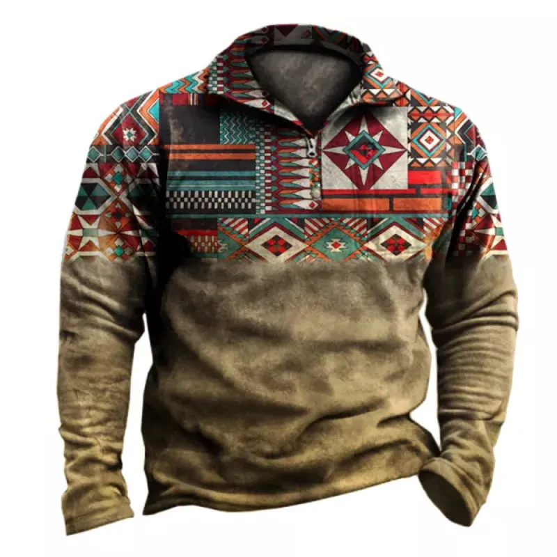 Men's Vintage Western Ethnic Pattern T Shirt