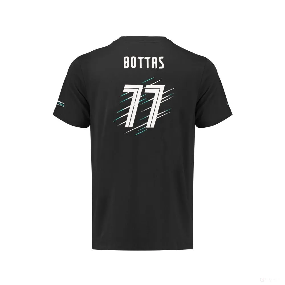 Mercedes Kids T-shirt, Bottas, Black, 2018