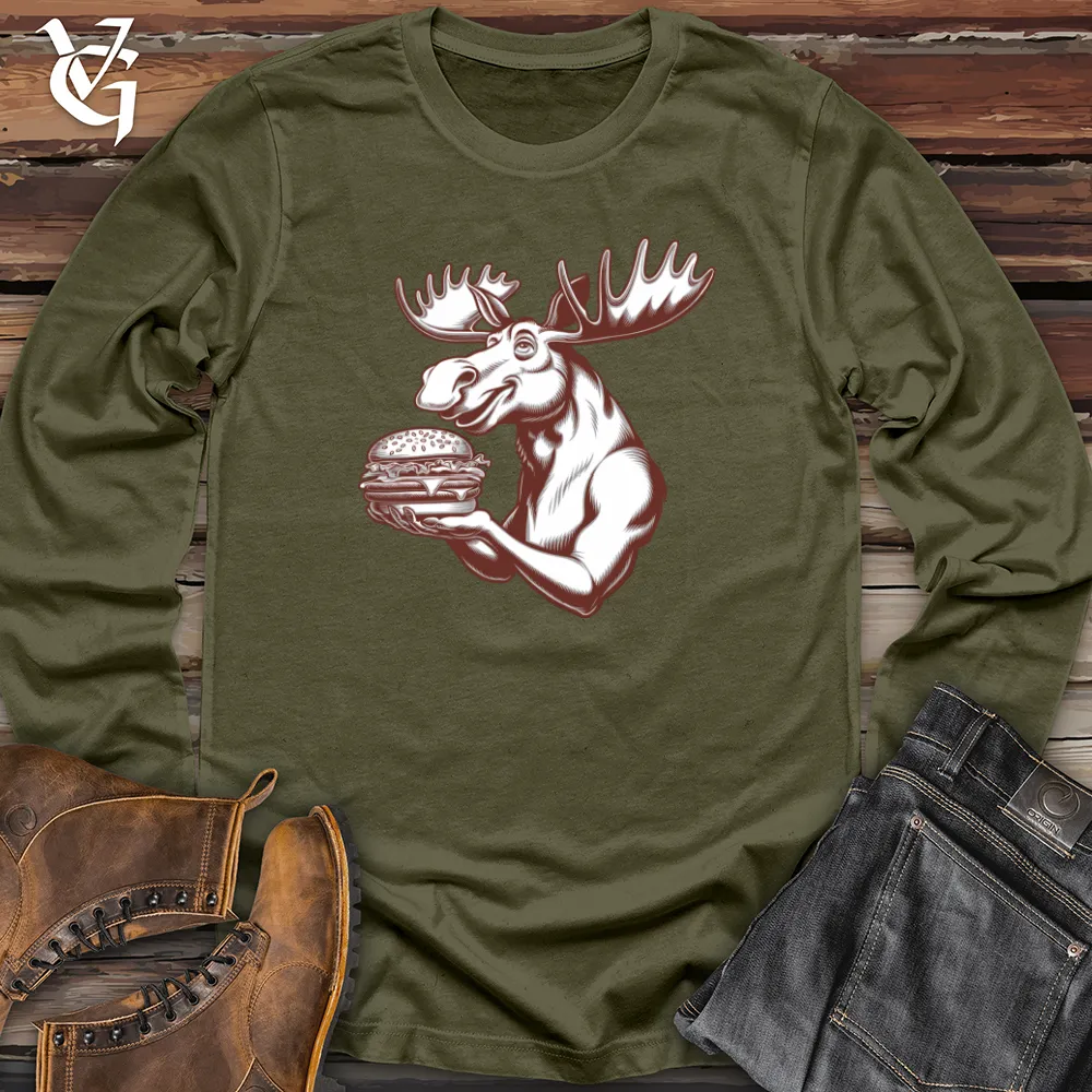 Moose With Burger Long Sleeve