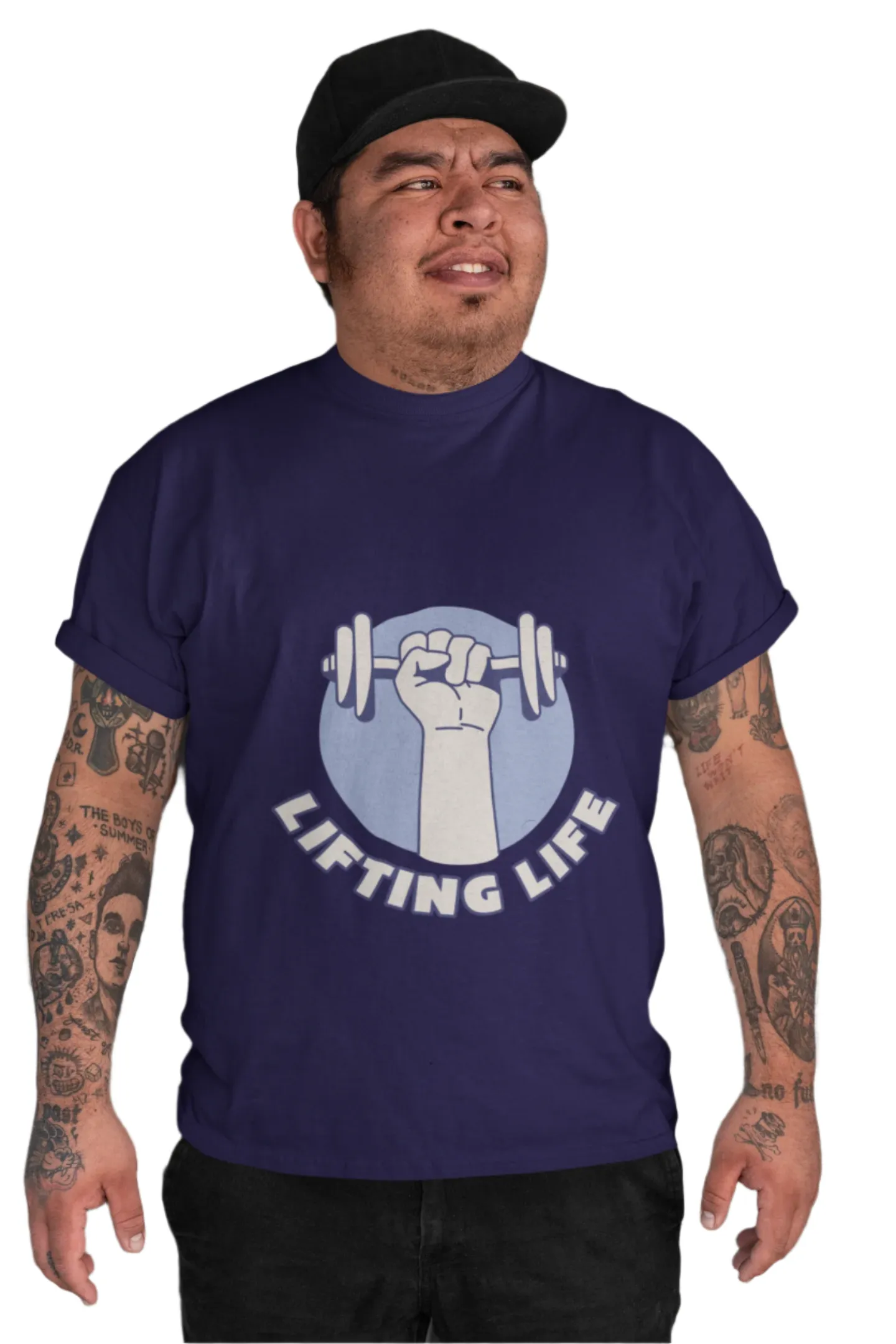 Navyblue Lifting Weight Plus-size T-Shirt