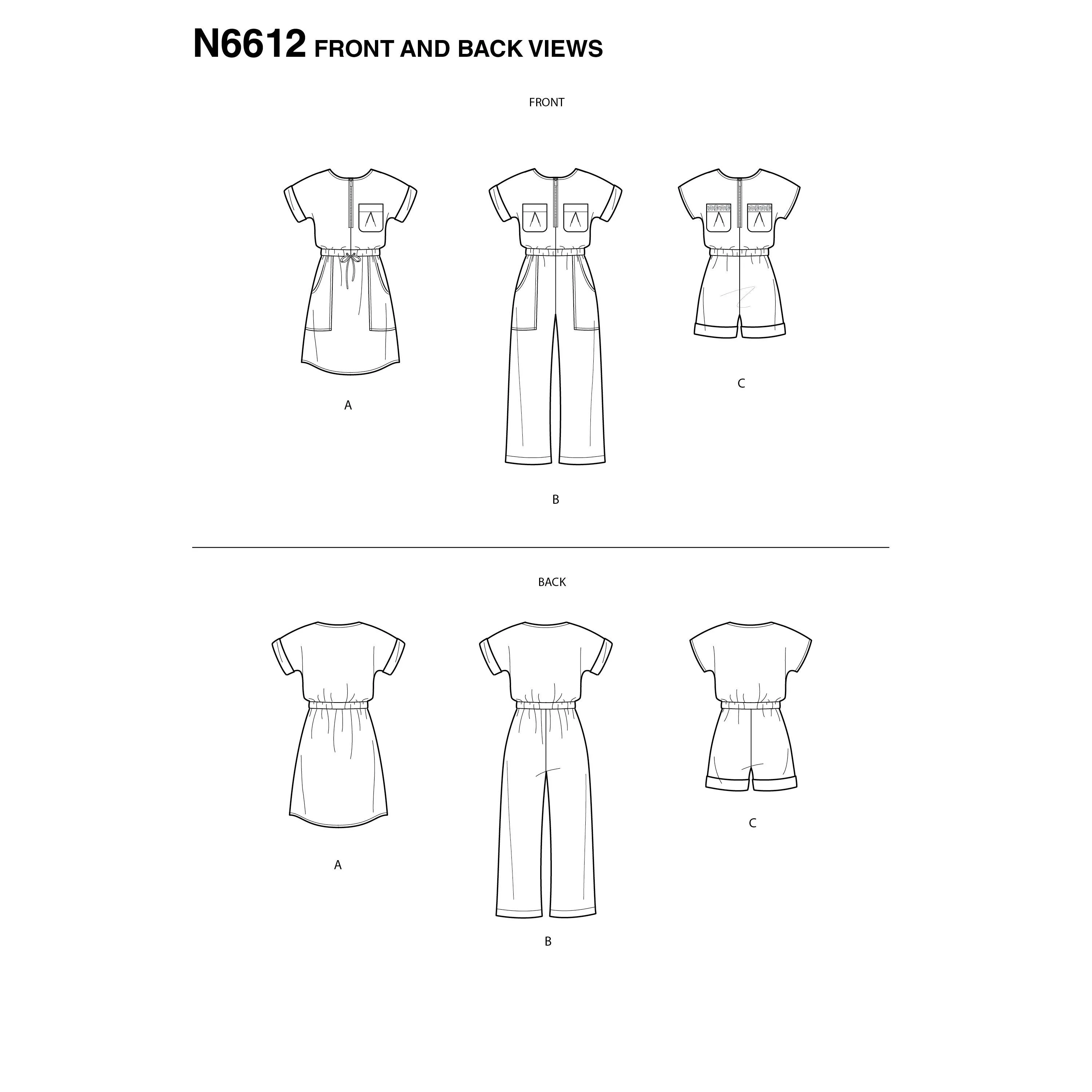 New Look Sewing Pattern 6612 Girls' Jumpsuit, Romper and Dress