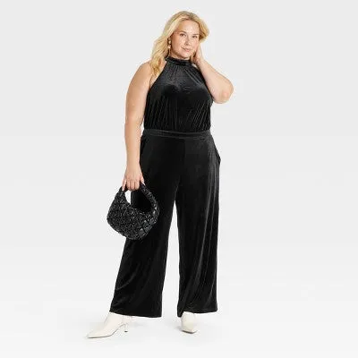 New - Women's Velvet Jumpsuit - A New Day
