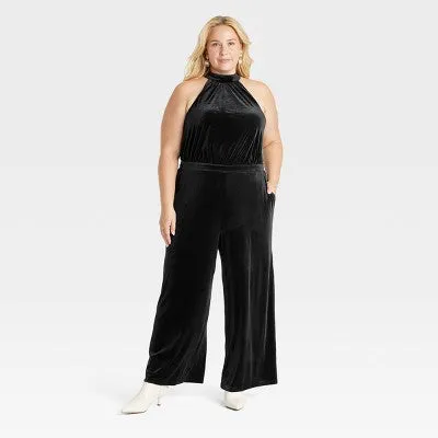 New - Women's Velvet Jumpsuit - A New Day