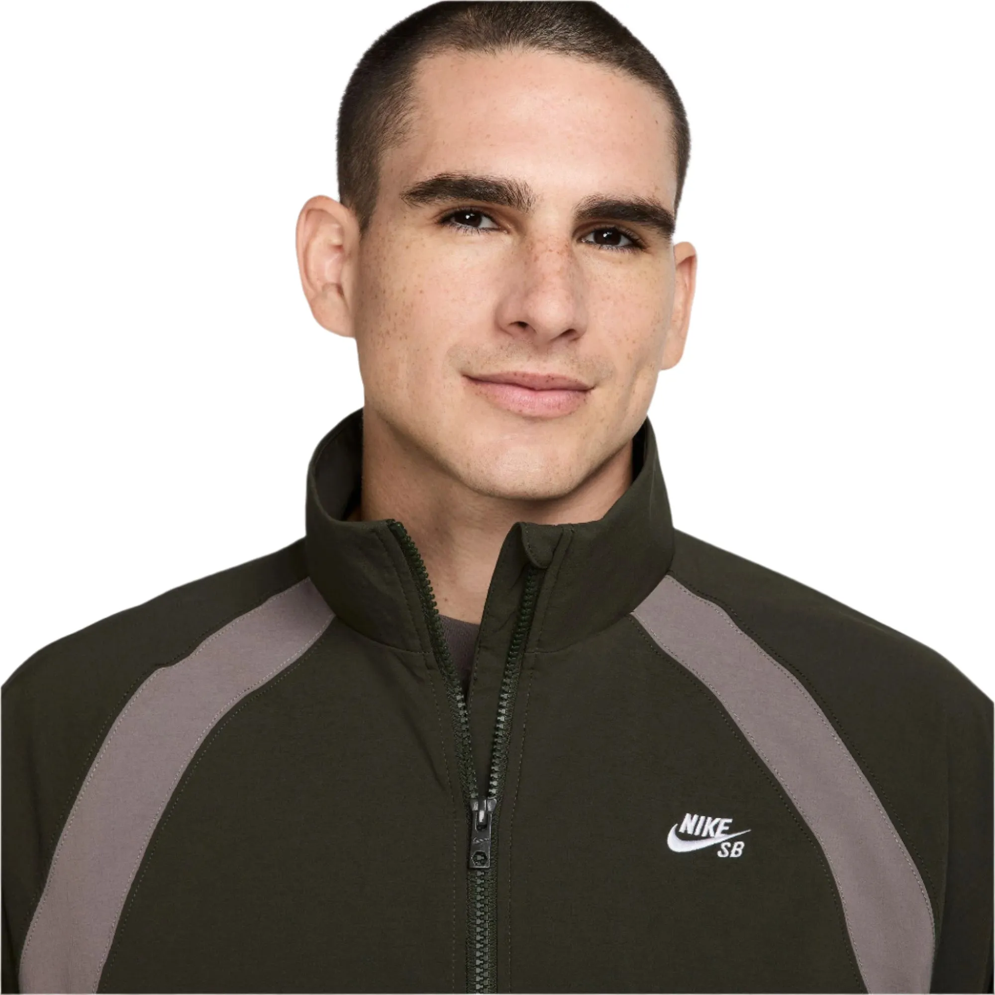 Nike SB - Full Zip Woven Skate Jacket in Sequoia/Cave/Stone/White