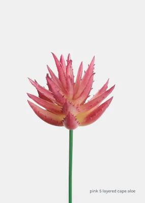 Official Key Items Artificial Succulents - Pink 5 Layered Cape Aloe