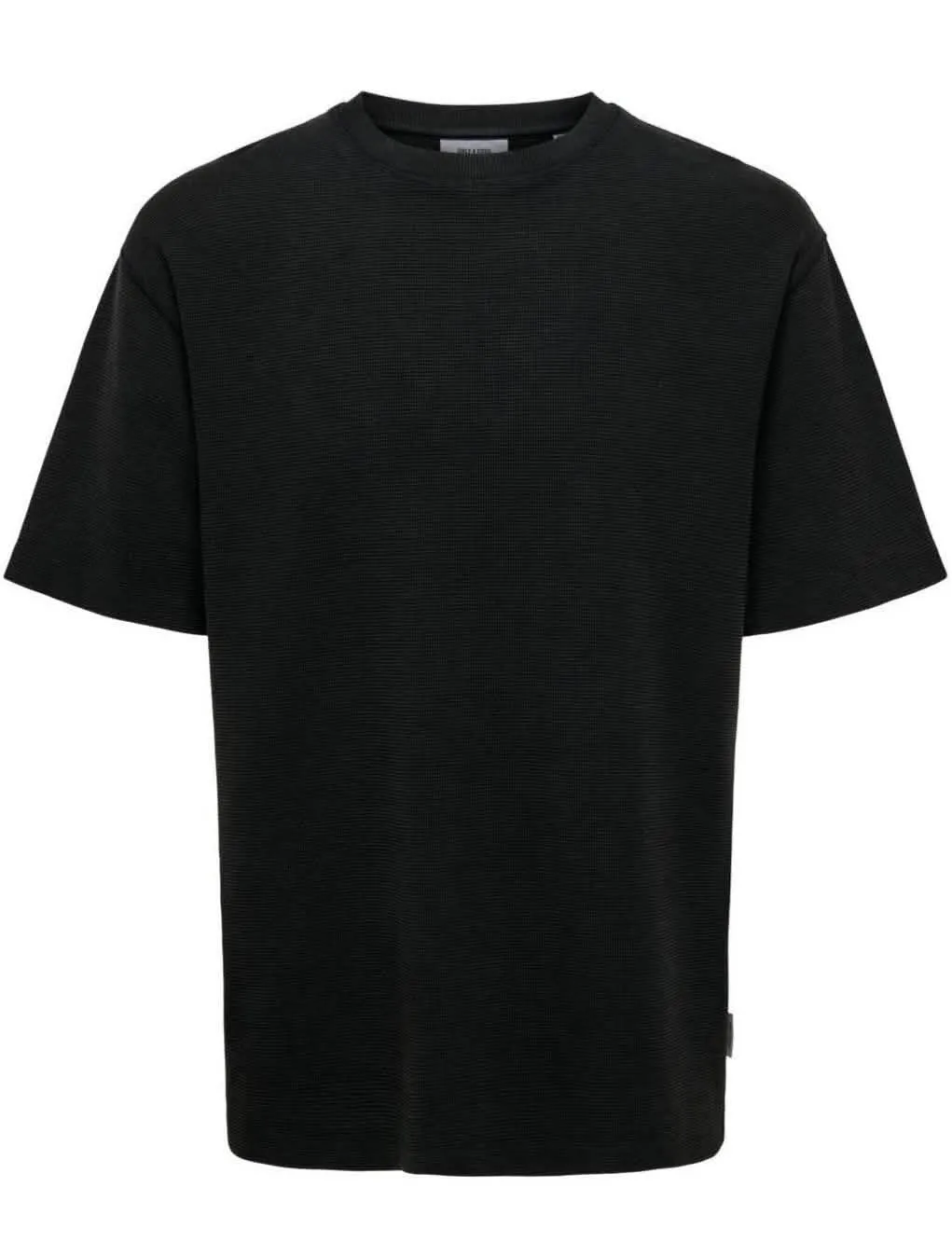 Only & Sons Theo Relaxed Waffle T-shirt Zwart