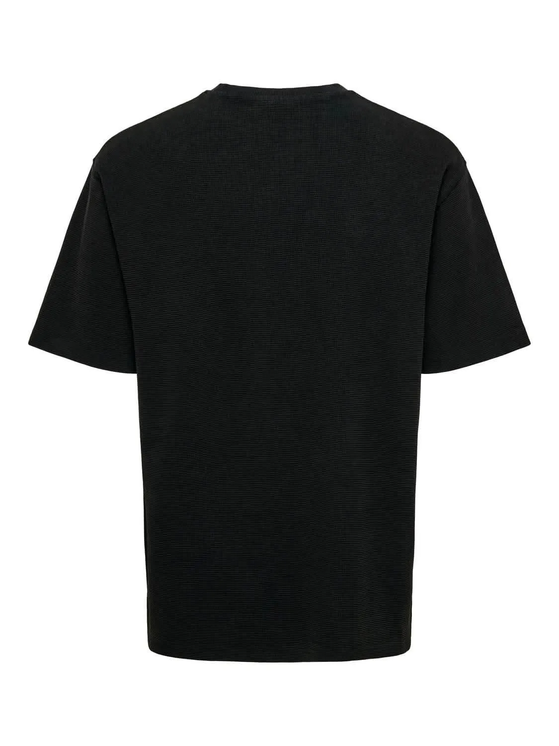 Only & Sons Theo Relaxed Waffle T-shirt Zwart