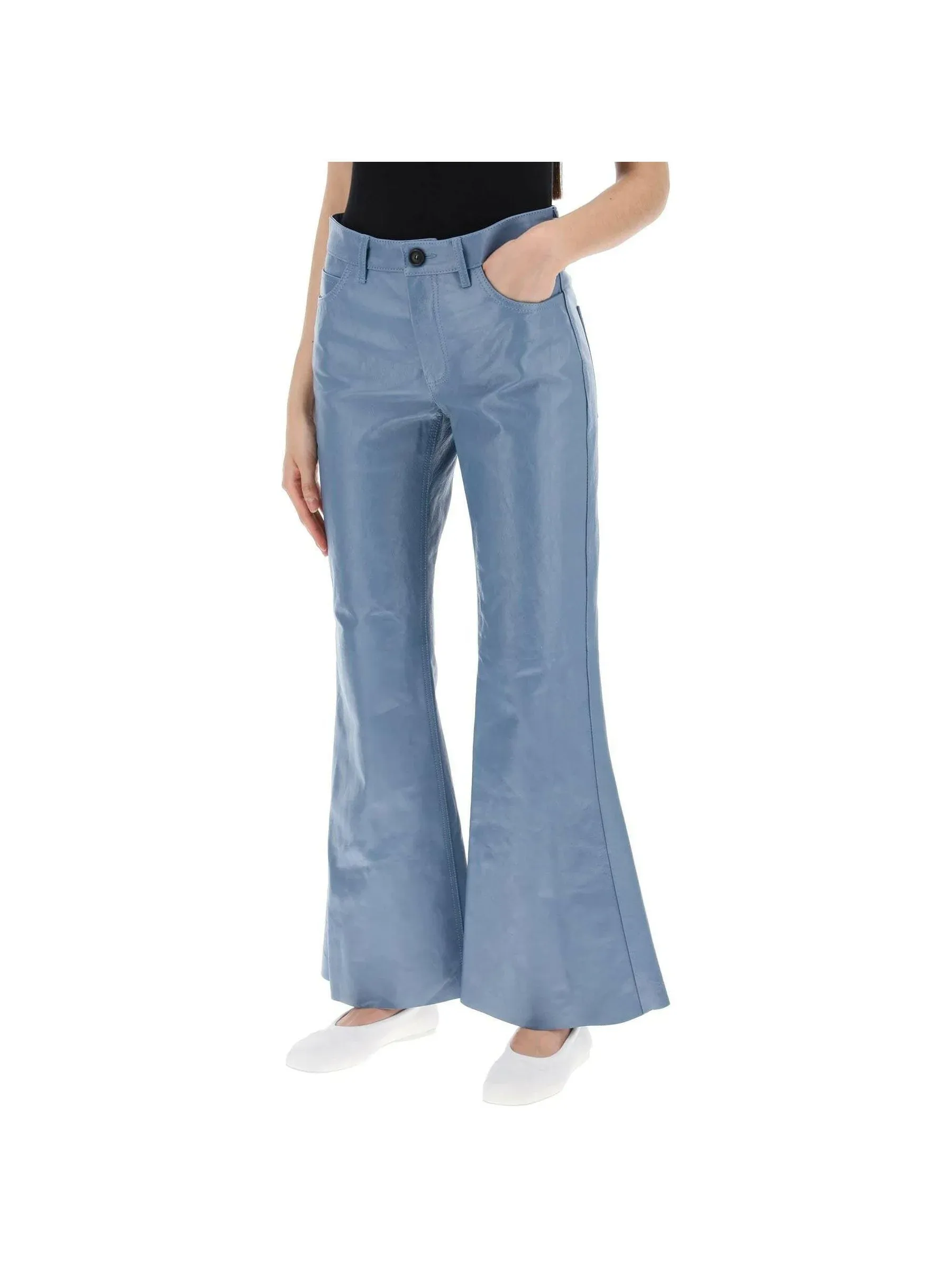 Opal Flared Leather Trousers