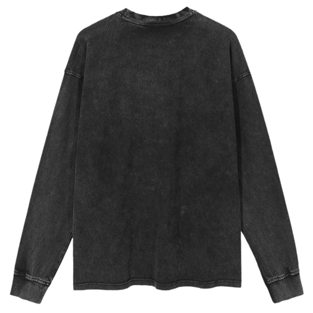 Oversized Vintage Washed Flower Graphic Sweatshirt