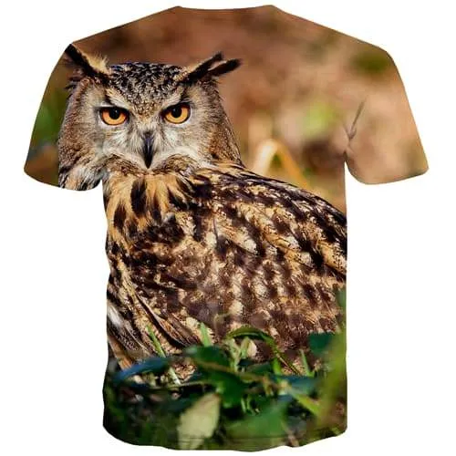 Owl T-shirt Men Animal Tshirts Cool Ferocious Tshirt Printed Funny Tshirt Anime Harajuku T-shirts 3d Short Sleeve Hip hop