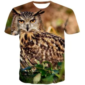 Owl T-shirt Men Animal Tshirts Cool Ferocious Tshirt Printed Funny Tshirt Anime Harajuku T-shirts 3d Short Sleeve Hip hop