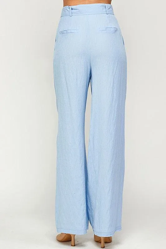Palazzo Pants with Buckle on Belt