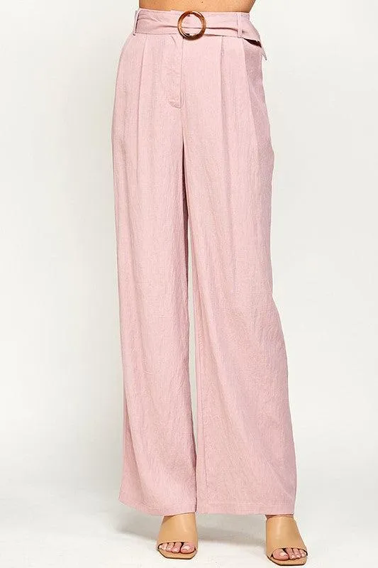 Palazzo Pants with Buckle on Belt