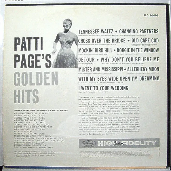 Patti Page - Golden Hits (LP, Comp, Mono) (VG)